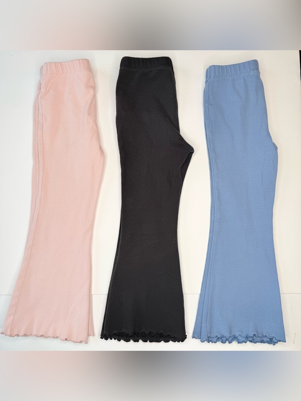 Baby Gap Girls Leggings Size 4T Lot Of 3 Flare Blue Pink Black Ribbed